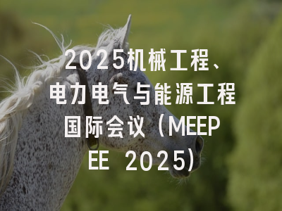 2025机械工程、电力电气与能源工程国际会议（MEEPEE 2025）