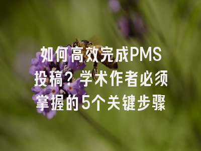 如何高效完成PMS投稿？学术作者必须掌握的5个关键步骤