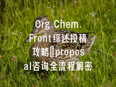 Org.Chem.Front综述投稿攻略：proposal咨询全流程解密