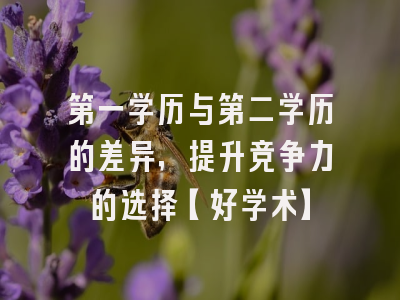 第一学历与第二学历的差异，提升竞争力的选择【好学术】