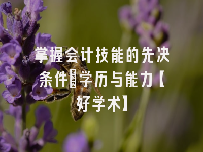 掌握会计技能的先决条件：学历与能力【好学术】