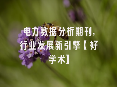 电力数据分析期刊，行业发展新引擎【好学术】