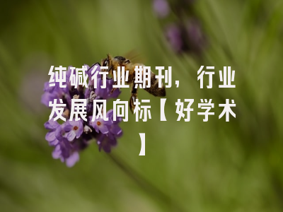 纯碱行业期刊，行业发展风向标【好学术】