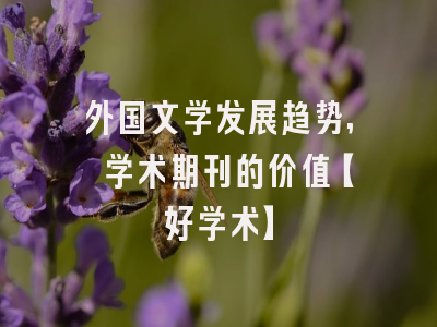 外国文学发展趋势, 学术期刊的价值【好学术】