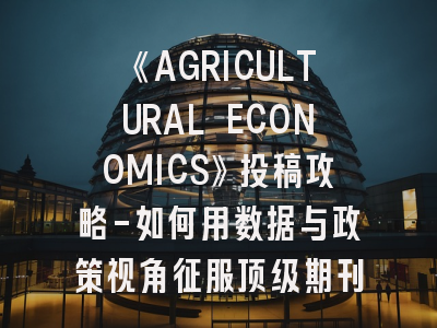 《AGRICULTURAL ECONOMICS》投稿攻略-如何用数据与政策视角征服顶级期刊？