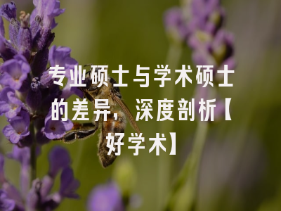 专业硕士与学术硕士的差异，深度剖析【好学术】
