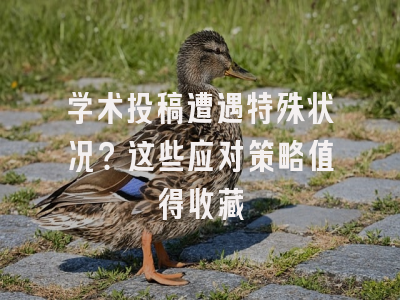 学术投稿遭遇特殊状况？这些应对策略值得收藏