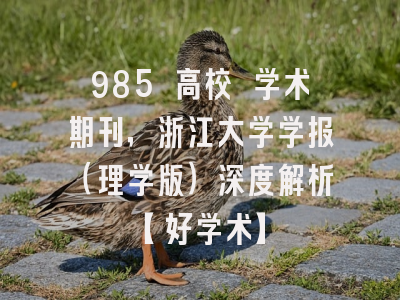 985 高校 学术期刊，浙江大学学报（理学版）深度解析【好学术】