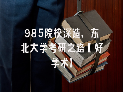 985院校深造，东北大学考研之路【好学术】