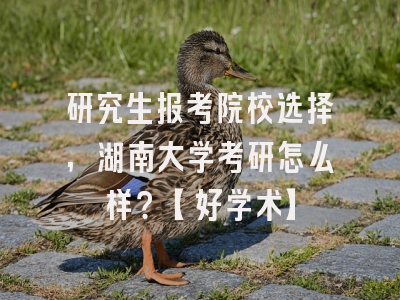 研究生报考院校选择,湖南大学考研怎么样？【好学术】