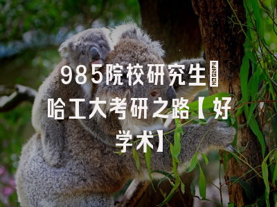 985院校研究生：哈工大考研之路【好学术】