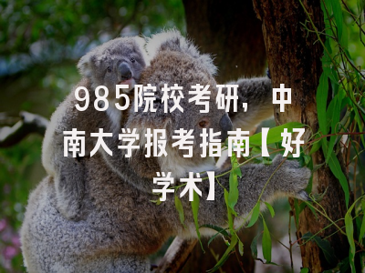 985院校考研，中南大学报考指南【好学术】
