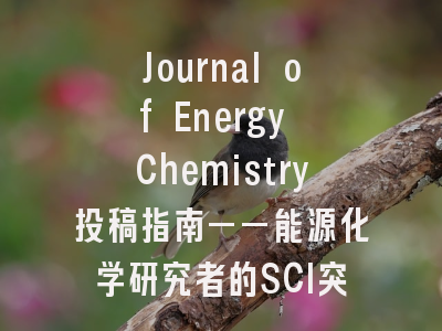 Journal of Energy Chemistry投稿指南——能源化学研究者的SCI突围之道
