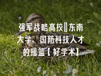 强军战略高校：东南大学，国防科技人才的摇篮【好学术】