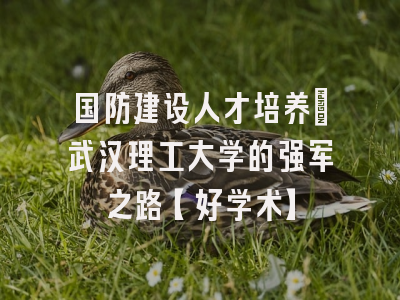 国防建设人才培养：武汉理工大学的强军之路【好学术】