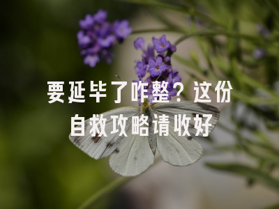 要延毕了咋整？这份自救攻略请收好
