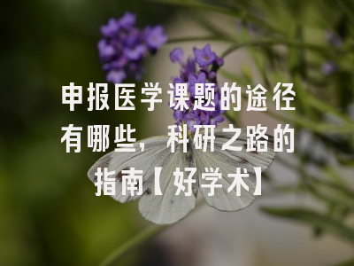 申报医学课题的途径有哪些，科研之路的指南【好学术】