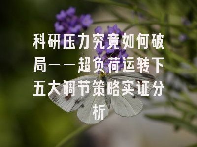 科研压力究竟如何破局——超负荷运转下五大调节策略实证分析