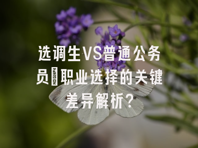 选调生VS普通公务员：职业选择的关键差异解析？