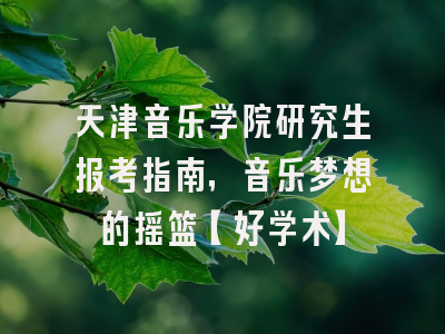 天津音乐学院研究生报考指南，音乐梦想的摇篮【好学术】