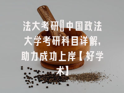 法大考研：中国政法大学考研科目详解，助力成功上岸【好学术】