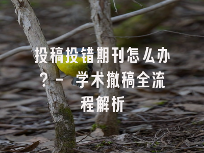 投稿投错期刊怎么办？- 学术撤稿全流程解析