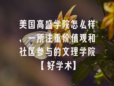 美国高盛学院怎么样，一所注重价值观和社区参与的文理学院【好学术】