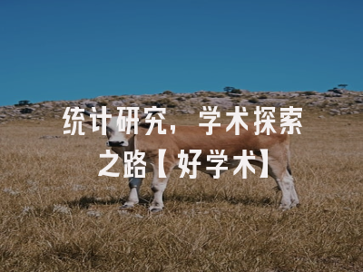 统计研究，学术探索之路【好学术】