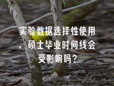 实验数据选择性使用，硕士毕业时间线会受影响吗？