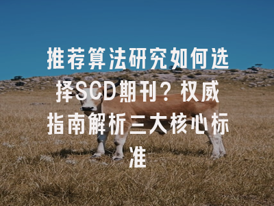 推荐算法研究如何选择SCD期刊？权威指南解析三大核心标准