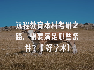 远程教育本科考研之路，需要满足哪些条件？【好学术】