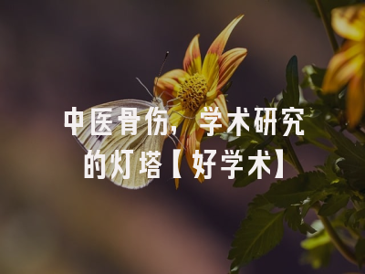 中医骨伤，学术研究的灯塔【好学术】