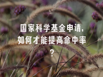 国家科学基金申请，如何才能提高命中率？