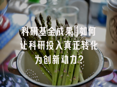 科研基金成果：如何让科研投入真正转化为创新动力？