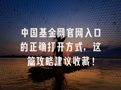 中国基金网官网入口的正确打开方式，这篇攻略建议收藏！