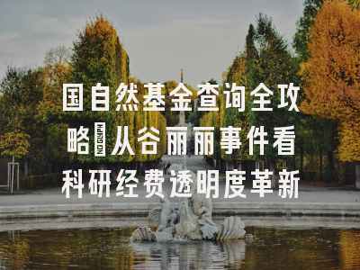 国自然基金查询全攻略：从谷丽丽事件看科研经费透明度革新