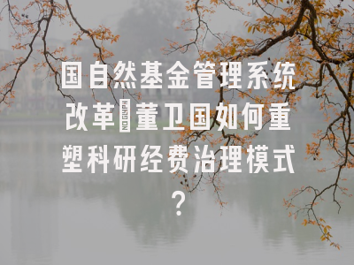 国自然基金管理系统改革：董卫国如何重塑科研经费治理模式？
