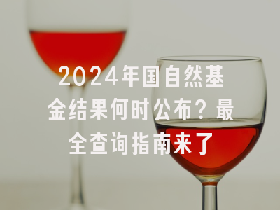 2024年国自然基金结果何时公布？最全查询指南来了