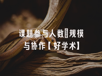 课题参与人数：规模与协作【好学术】