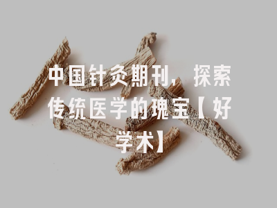 中国针灸期刊，探索传统医学的瑰宝【好学术】