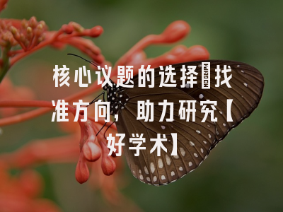 核心议题的选择：找准方向，助力研究【好学术】