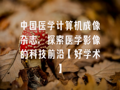中国医学计算机成像杂志，探索医学影像的科技前沿【好学术】