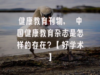 健康教育刊物, 中国健康教育杂志是怎样的存在？【好学术】