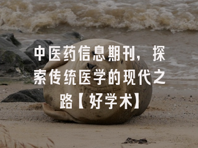 中医药信息期刊，探索传统医学的现代之路【好学术】