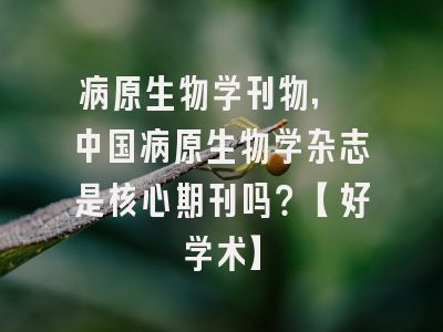 病原生物学刊物, 中国病原生物学杂志是核心期刊吗？【好学术】