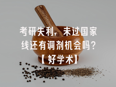 考研失利，未过国家线还有调剂机会吗？【好学术】