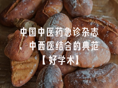 中国中医药急诊杂志，中西医结合的典范【好学术】