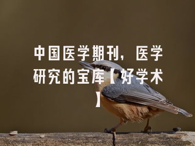 中国医学期刊，医学研究的宝库【好学术】