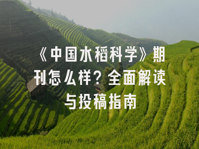 《中国水稻科学》期刊怎么样？全面解读与投稿指南