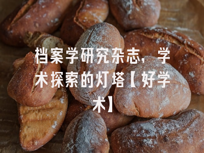 档案学研究杂志，学术探索的灯塔【好学术】